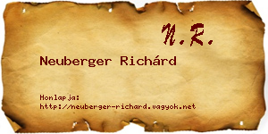 Neuberger Richárd névjegykártya